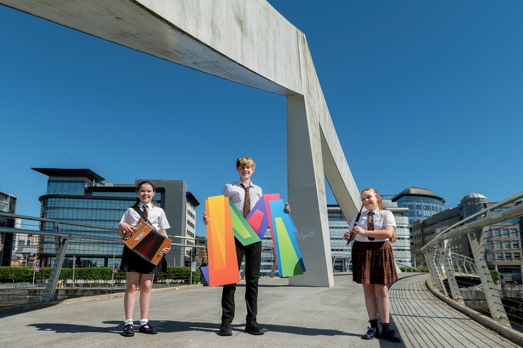 Bridge with young people in Glasgow