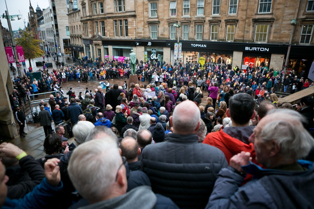 Massed choirs on Buchanan Street